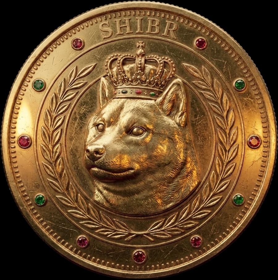 SHIBAR coin heads: the crowned Shiba